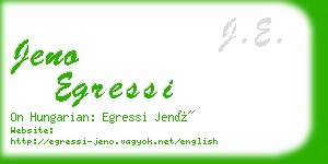 jeno egressi business card